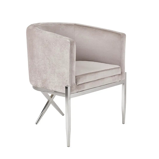 Anton Grey Velvet Accent Chair For Living Room