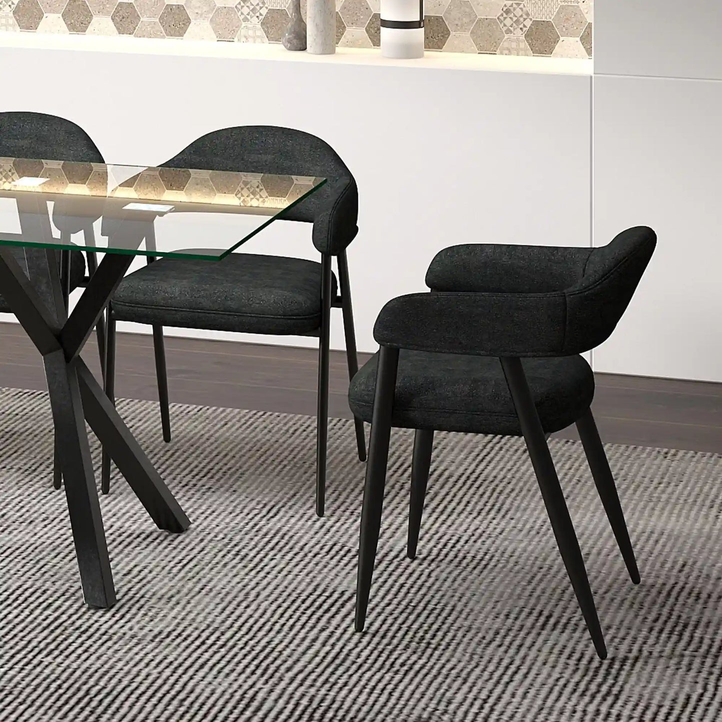 Archer Modern Fabric Dining Chairs Set of 2