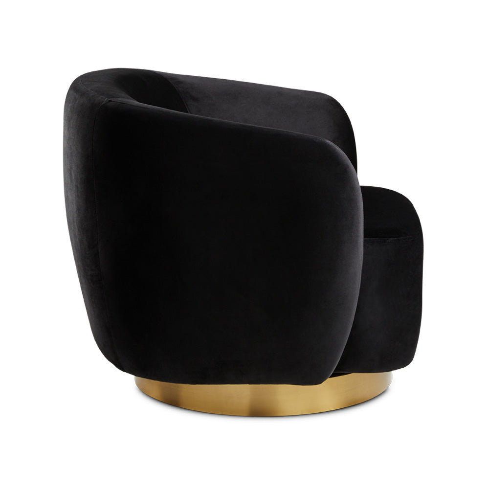 Backrest Of Aspen Black Velvet Accent Chair 