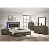Athens Modern bedroom set with wooden furniture including bed, storage chest, nightstands, and dresser.