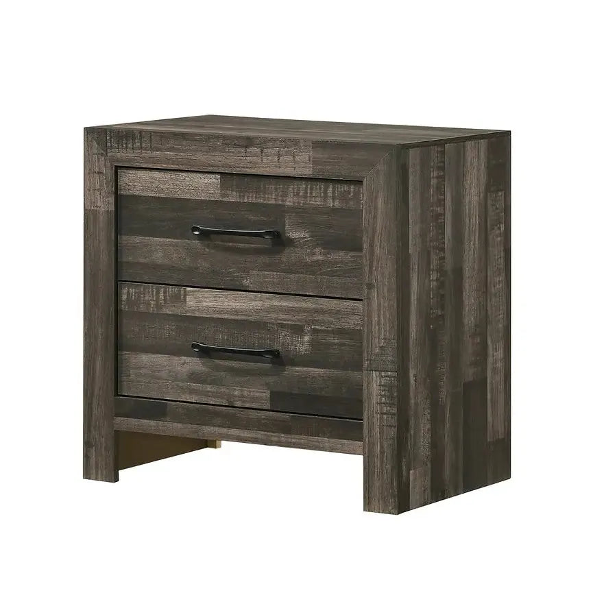 Wooden nightstand with two drawers 