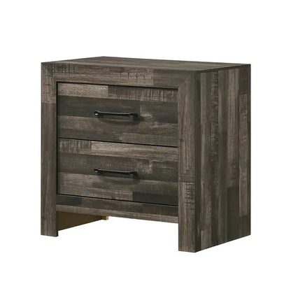 Wooden nightstand with two drawers 