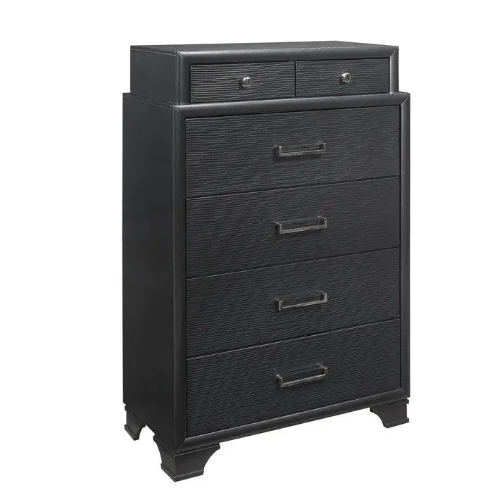 Ava Black dresser with textured surface and four drawers 