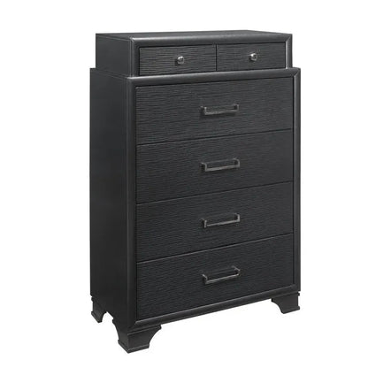 Ava Black dresser with textured surface and four drawers 