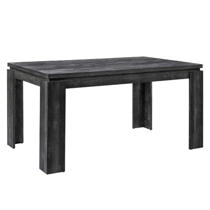 Modern Black Reclaimed Wood-Look Dining Table – Rustic Contemporary Style