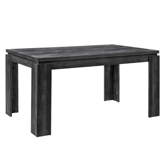 Modern Black Reclaimed Wood-Look Dining Table – Rustic Contemporary Style