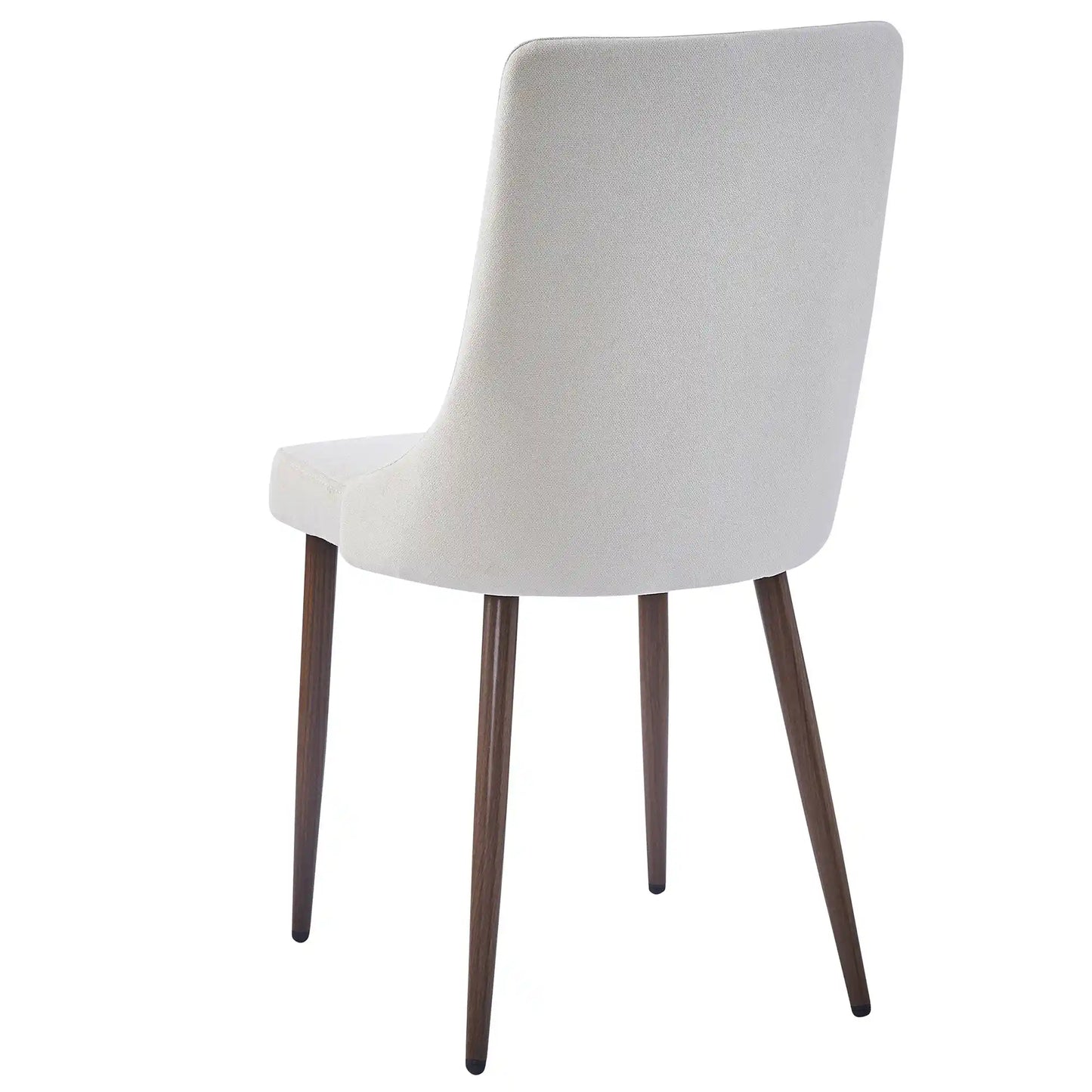 Cora Mid-Century Fabric Dining Chairs Set of 2 in Beige Fabric