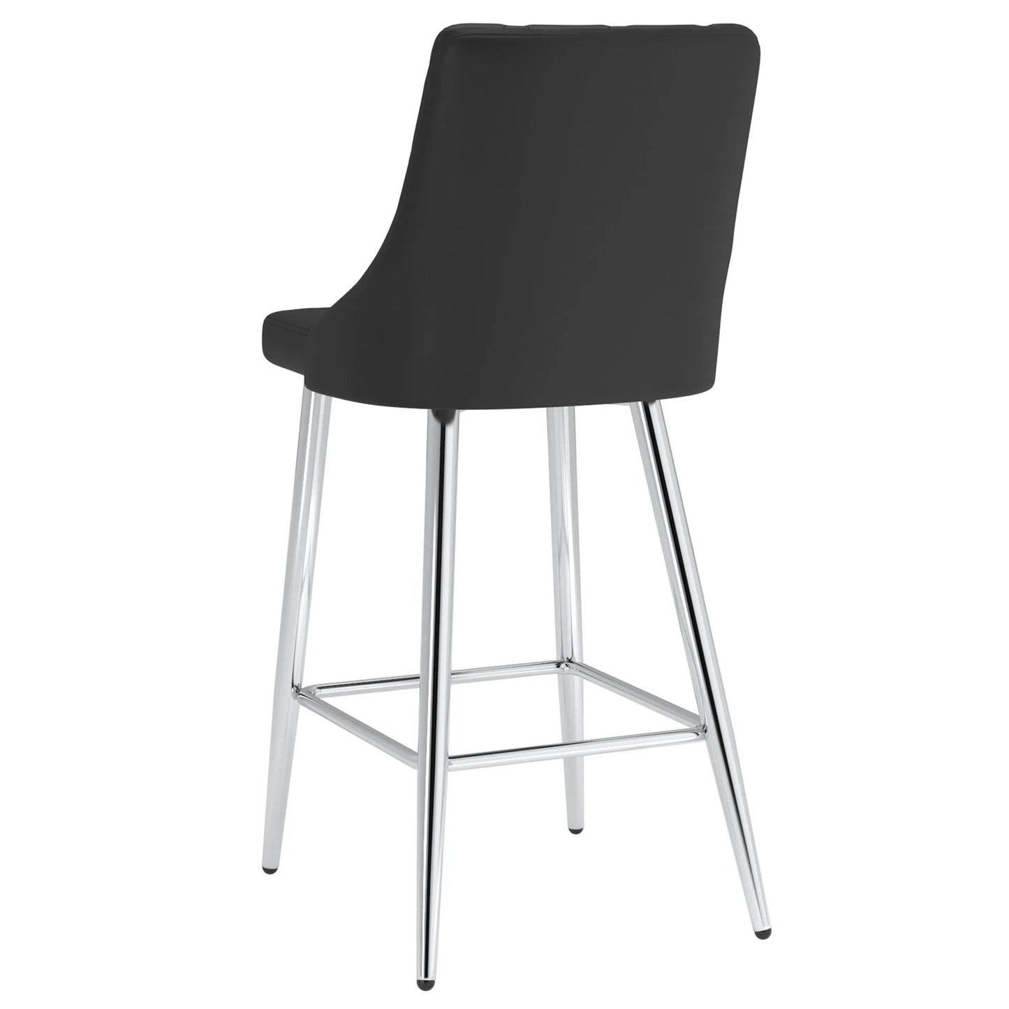 Devo Black Faux Leather Counter Stools With Chrome Legs – Set of 2