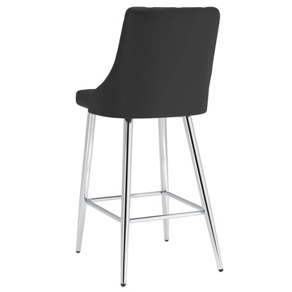 Devo Black Faux Leather Counter Stools With Chrome Legs – Set of 2