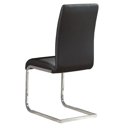 Maxim Faux Leather Dining Chairs Set of 2 with Chrome Legs
