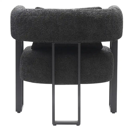 Back Of Modern Accent Chair in Charcoal Boucle