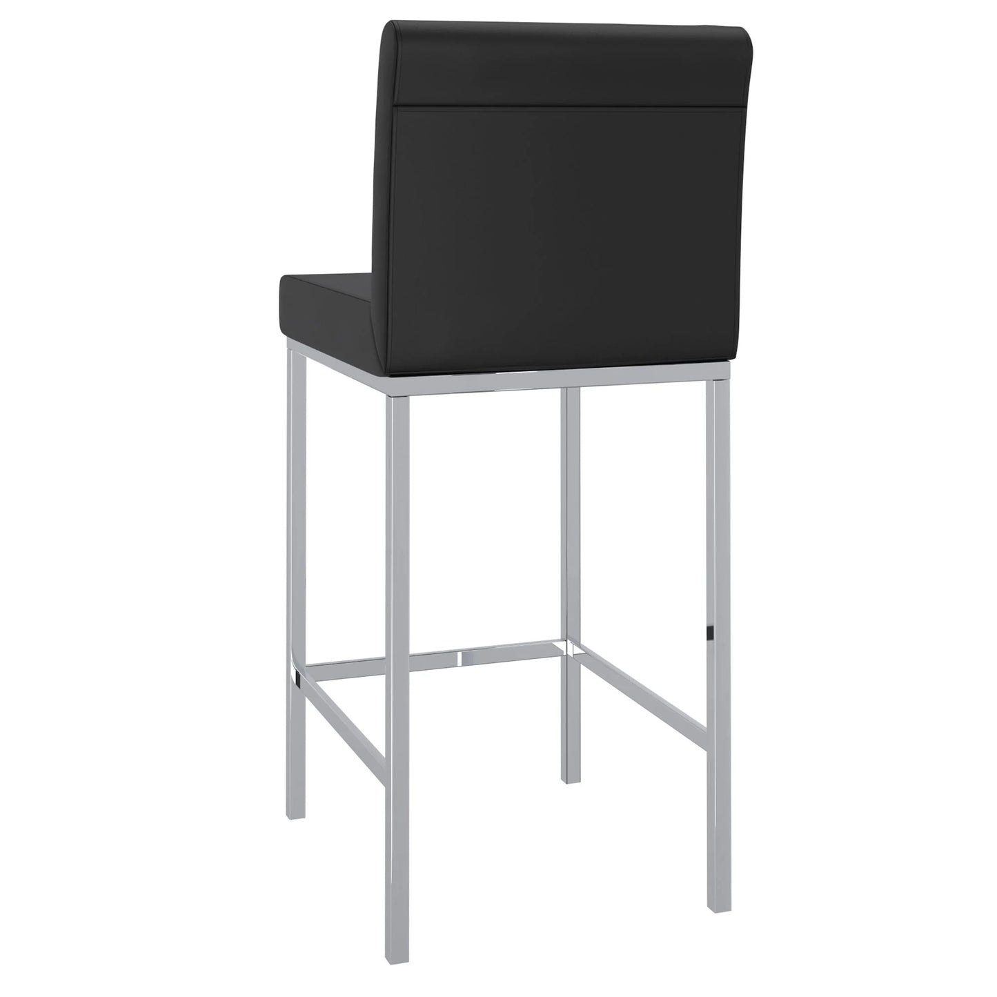 Porto Modern Counter Stools with Faux Leather and Chrome Base - 2PC