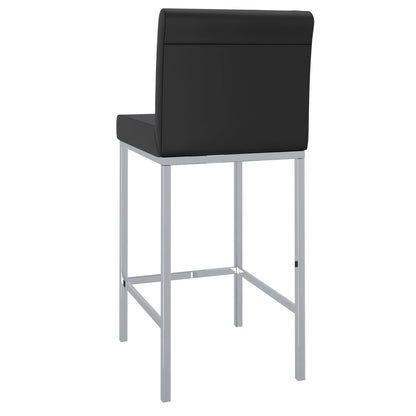 Porto Modern Counter Stools with Faux Leather and Chrome Base - 2PC