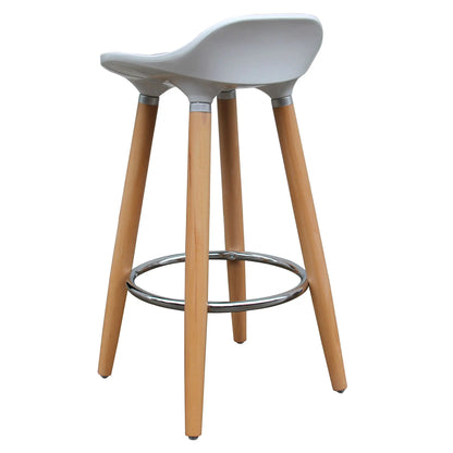 Trex 26 White Modern Counter Stools – Set of 2 with Wood Base