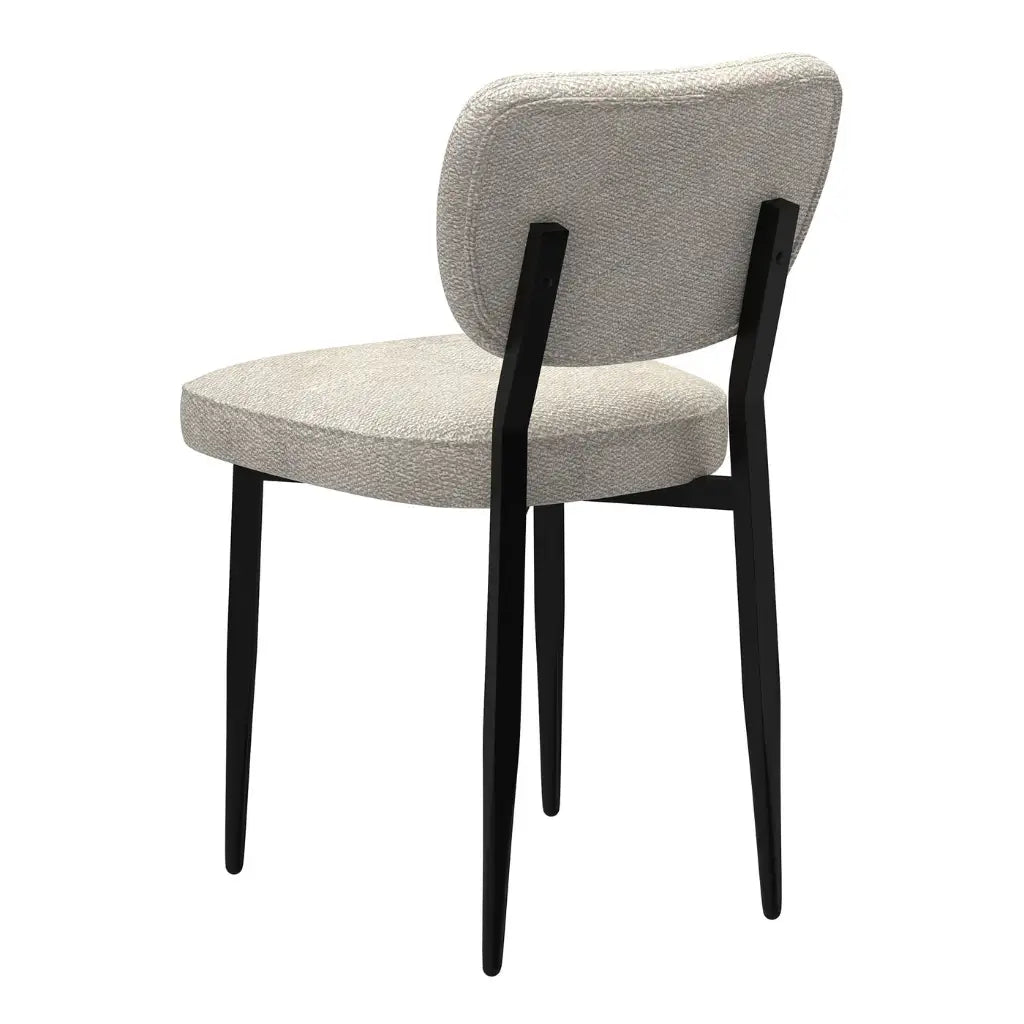 Zeke Modern Fabric Dining Chairs – Set of 2, BeigeBlack