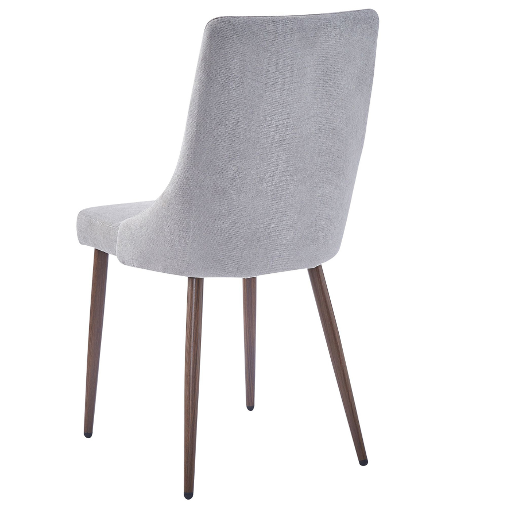 Cora Grey Fabric Dining Chairs Set of 2 – Mid-Century Style