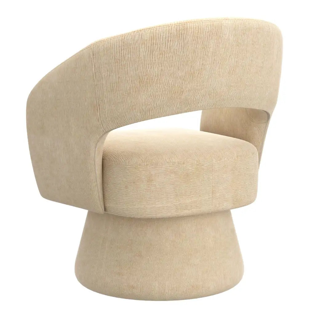 Santo Oversized Swivel Accent Chair with Textured  Upholstery