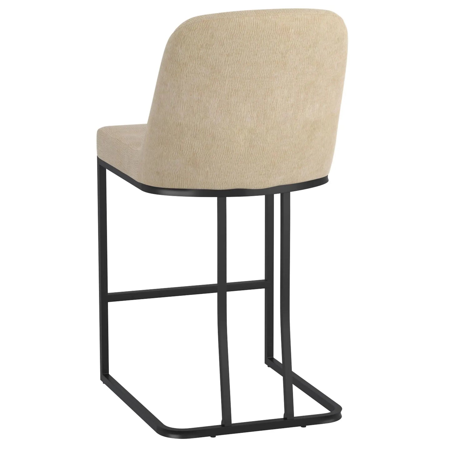 Dario 26 Fixed Height Counter Stools with Black Metal Base - Set of 2
