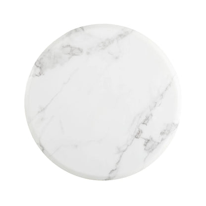 Bailey Marble Top End Table with Gold Polished Steel Base