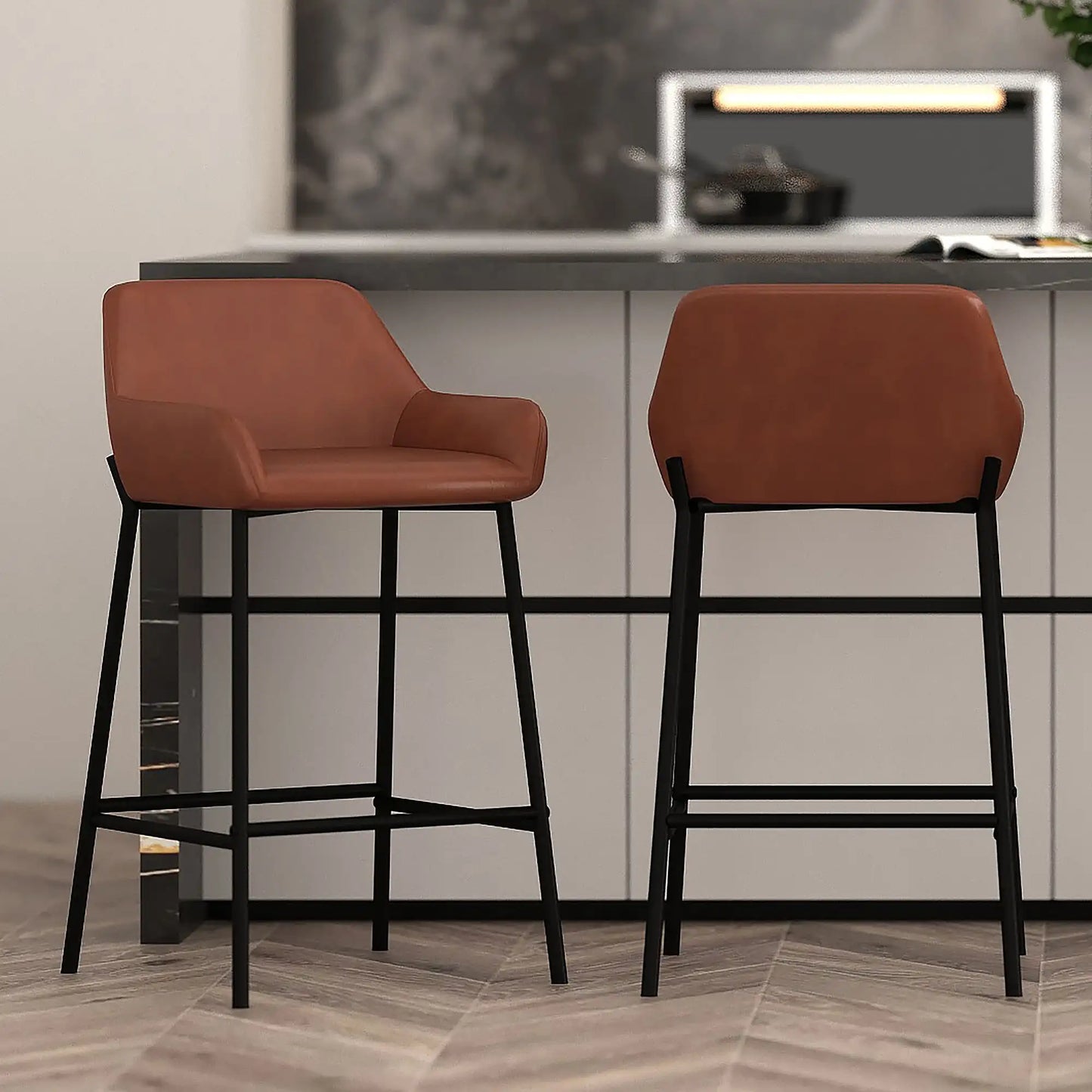 Baily 26" Faux Leather Counter Stools Set of 2
