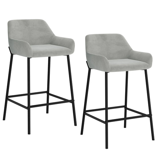 Baily 26 Velvet Counter Stools Set of 2 – Fixed Height