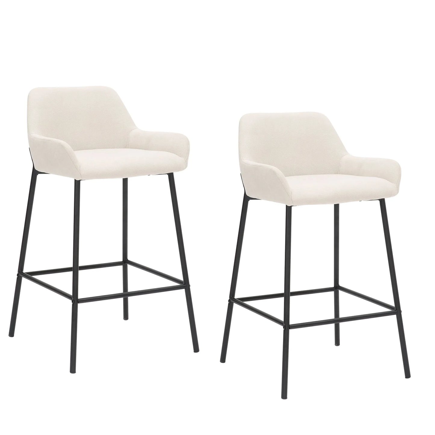 Baily Fixed Height Fabric Counter Stools Set of 2 – 26 Seat Height