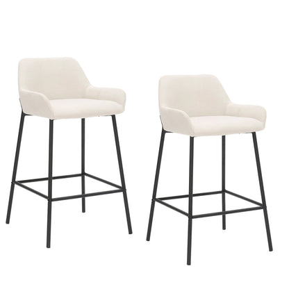 Baily Fixed Height Fabric Counter Stools Set of 2 – 26 Seat Height