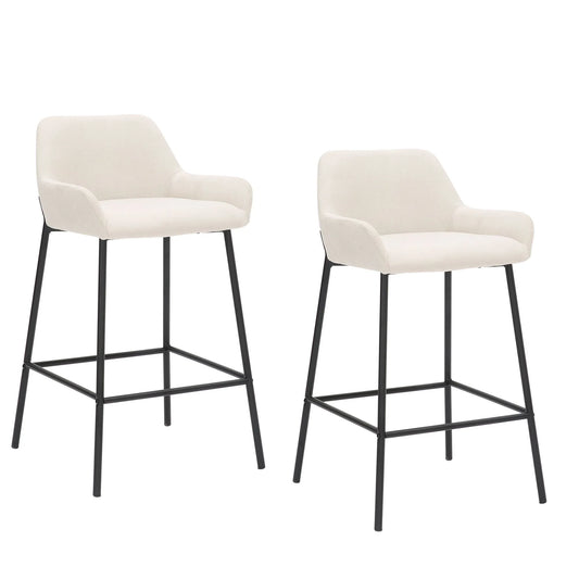 Baily Fixed Height Fabric Counter Stools Set of 2 – 26 Seat Height