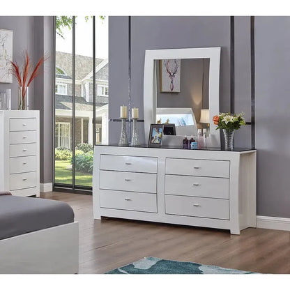 Barcelona White dresser with mirror 
