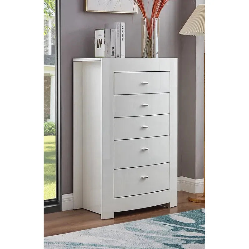 Barcelona white 5 Drawer Chest