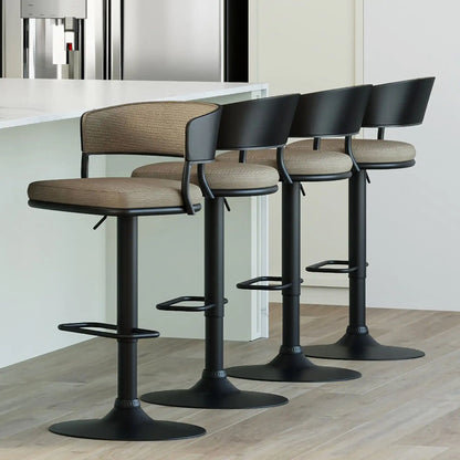 Kazan Adjustable Fabric Bar Stools Set of 2 – Water-Repellent