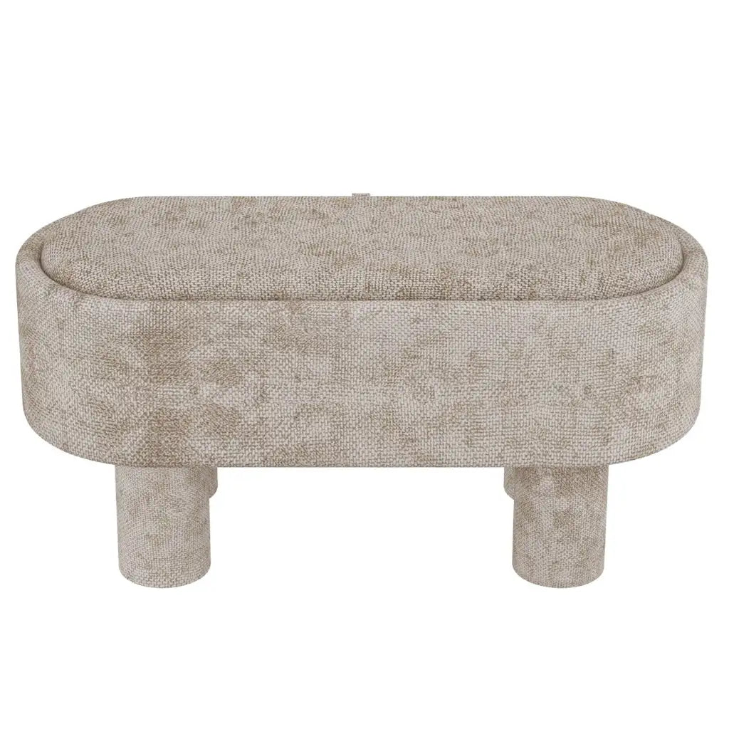 Sezron Linen Storage Ottoman With Lift-Top and Hidden Storage