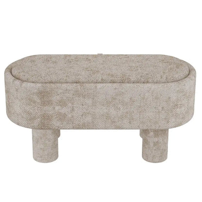 Sezron Linen Storage Ottoman With Lift-Top and Hidden Storage