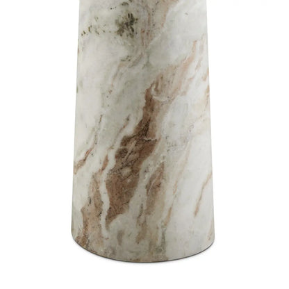 Belinda Marble End Table – Elegant Real Stone with Solid Marble Base