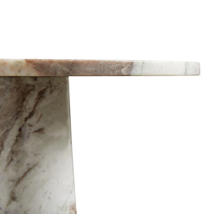 Belinda Marble End Table – Elegant Real Stone with Solid Marble Base