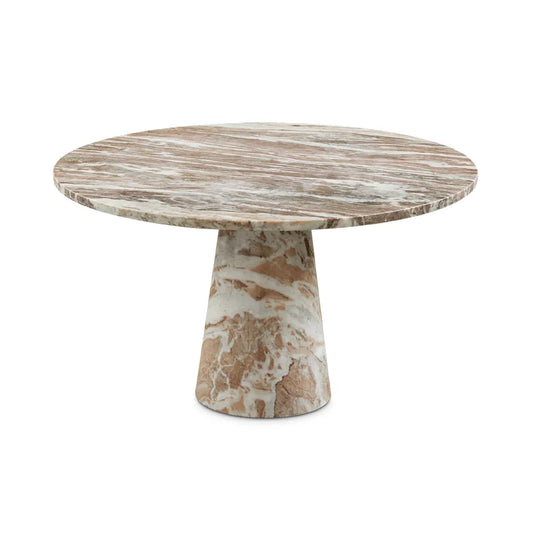 Belinda Real Marble Top Coffee Table – Round Design with Marble Base