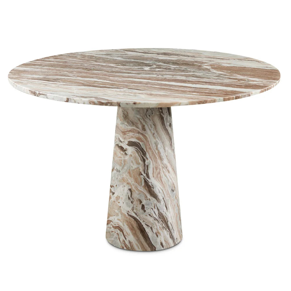 Belinda Round Marble Dining Table – Luxurious Real Marble Top with