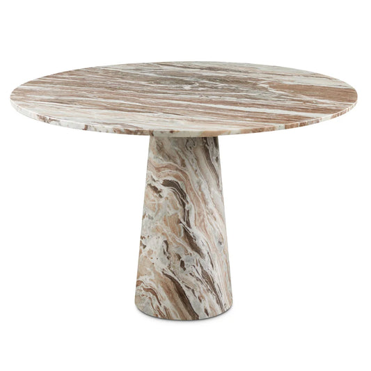 Belinda Round Marble Dining Table – Luxurious Real Marble Top with