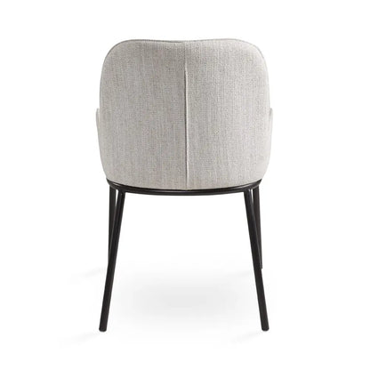 Bennett Grey Linen Dining Chair with Black Metal Legs