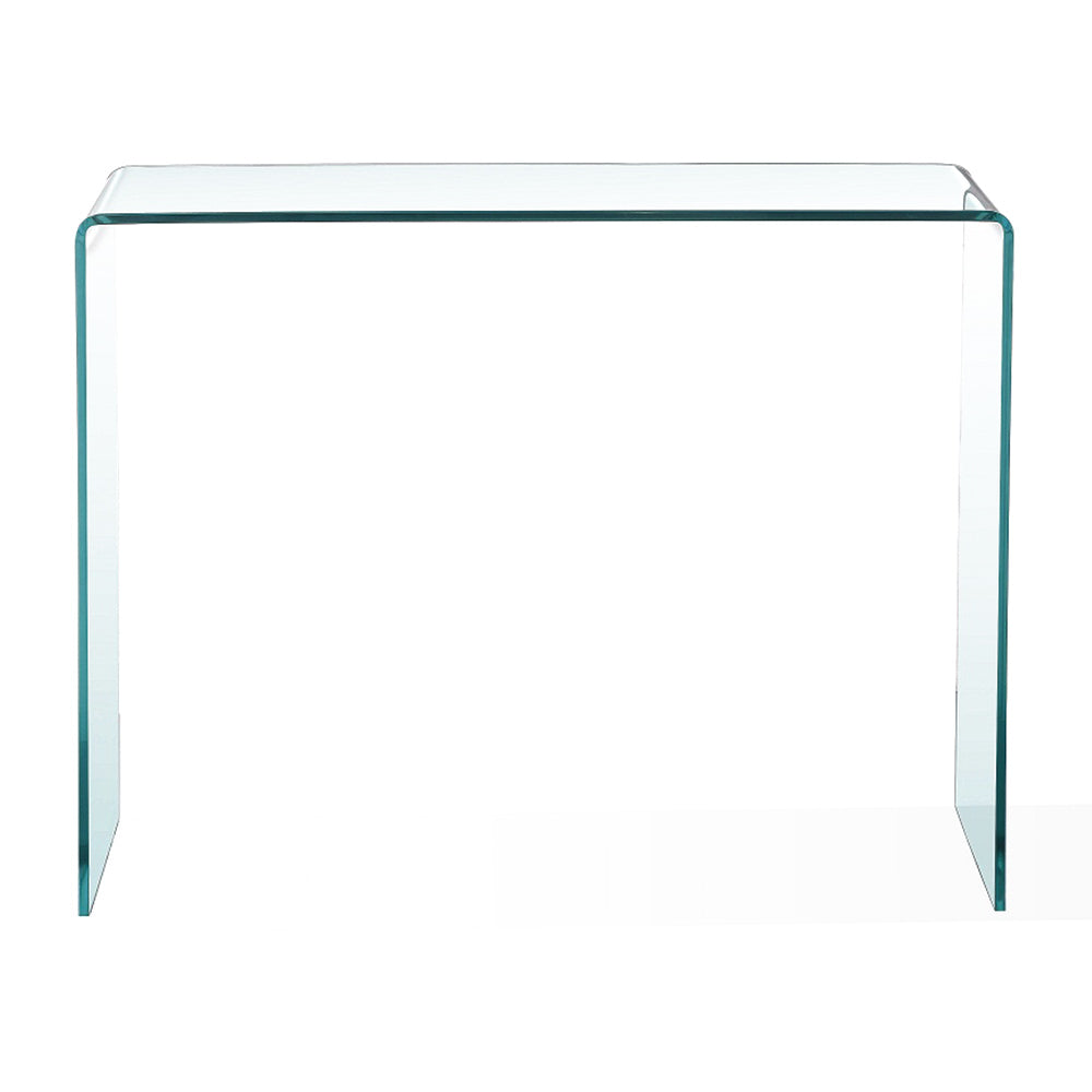 Bent Glass Console Table – Sleek 12mm Clear Curved Glass Design