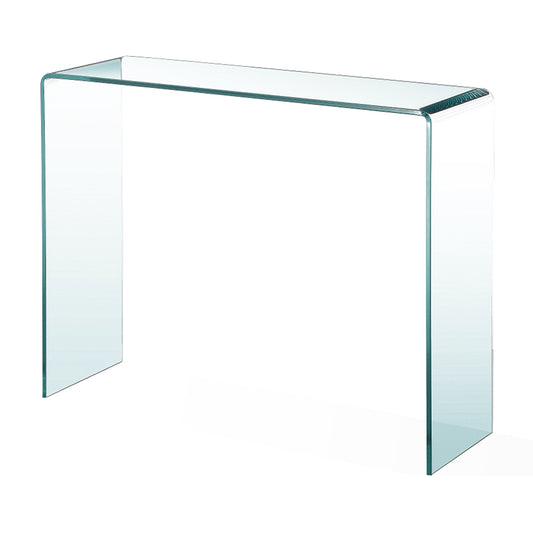 Bent Glass Console Table – Sleek 12mm Clear Curved Glass Design