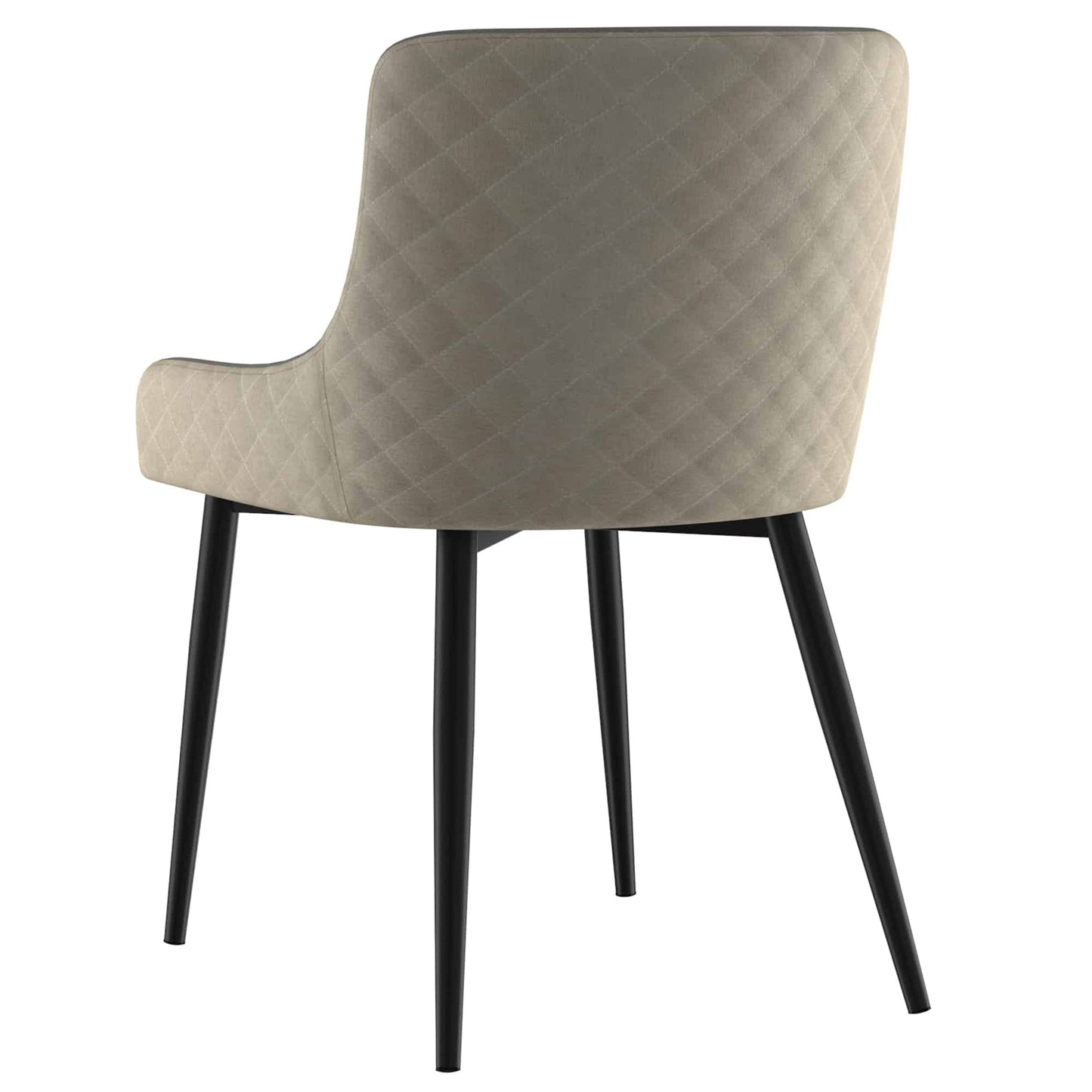 Bianca Mid-Century Modern Side Chair, in Beige Fabric -  Set of 2