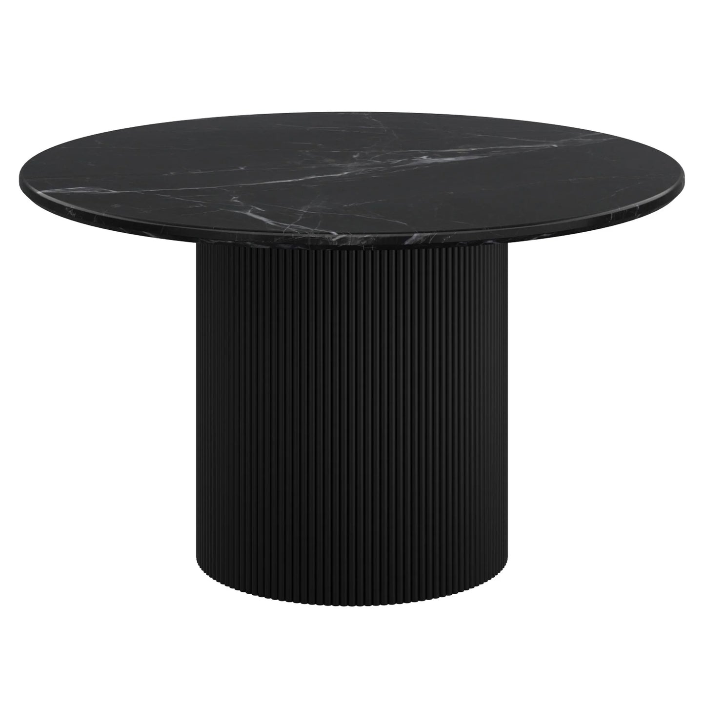 51” Jilsa Round Marble Dining Table With  Wood Base