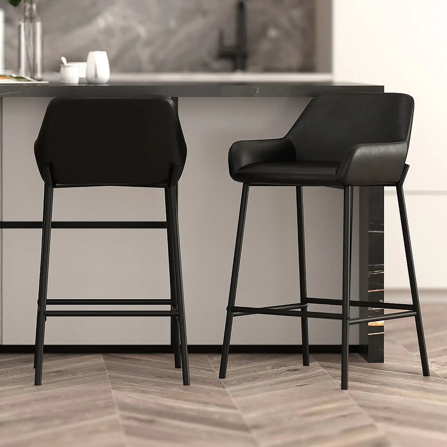 Baily 26" Faux Leather Counter Stools Set of 2
