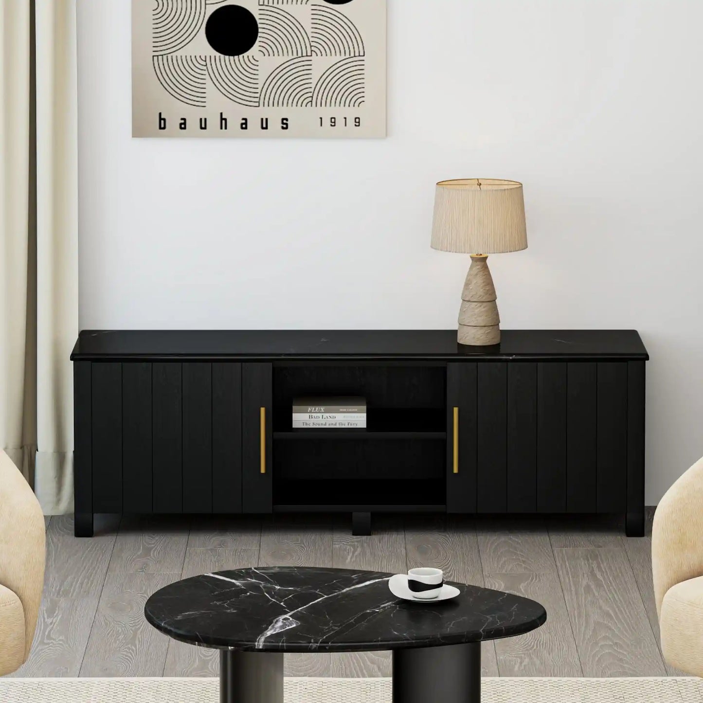 Camden Modern Wood TV Stand – Storage for TVs up to 70