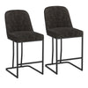 Dario 26 Fixed Height Counter Stools with Black Metal Base - Set of 2