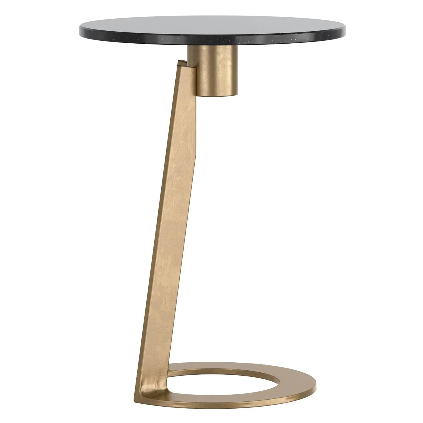Devas Marble Accent Table with Hammered Brass Base