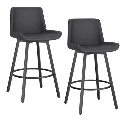Fern 26 Swivel Counter Stools with Black Metal Frame - Set of 2