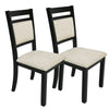 Conrad Modern Wood Dining Chairs Set of 2 – Beige Cushioned Upholstery