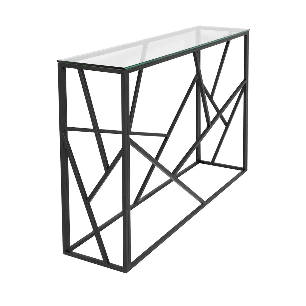 Carole Black Metal Console Table Canada - Sleek Glass Top